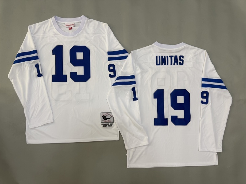Men 2025 Indianapolis Colts #19 Unitas white Throwback Limited NFL Jersey style 002